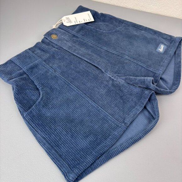 Hammie's women's 26 blue corduroy 70's style high waist mini shorts retro NWT - Picture 5 of 8
